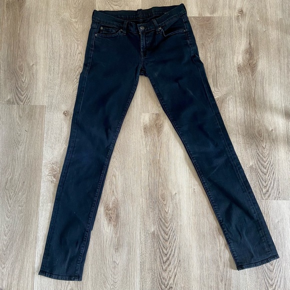 7 For All Mankind Roxanne Jeans Black Wash Size 26 - Picture 1 of 7